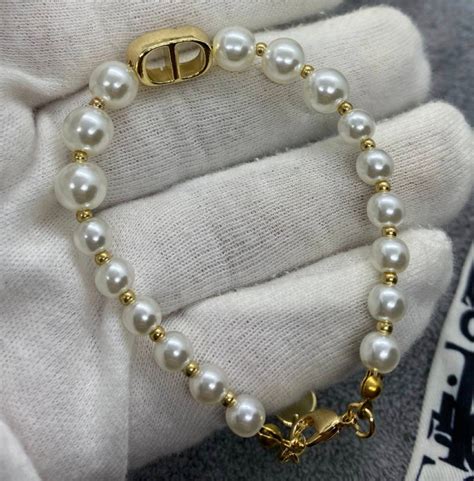 dior bracelet pearls|genuine christian Dior bracelet.